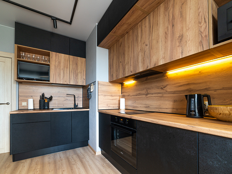 Кухня угловая — Тёмная ночь